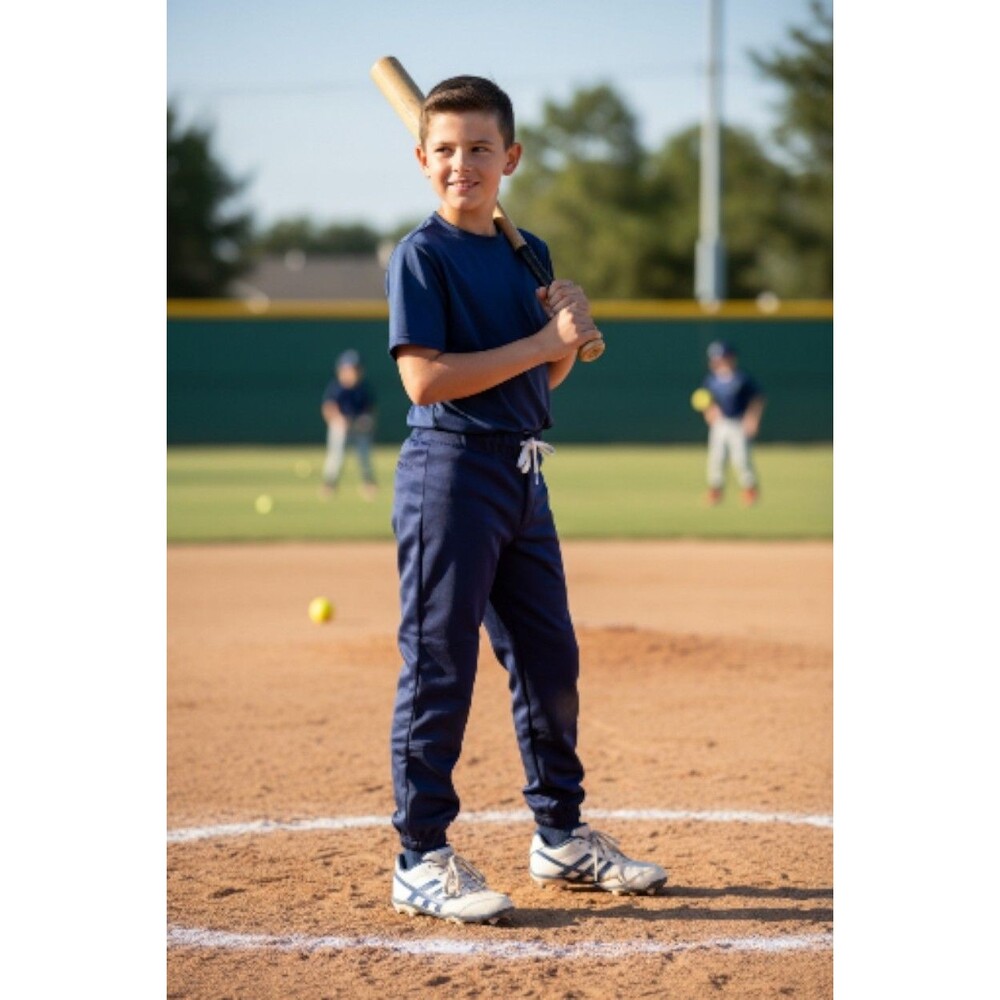 Alleson Athletic Youth Size Medium Navy Blue Baseball Pants Elastic Cuff